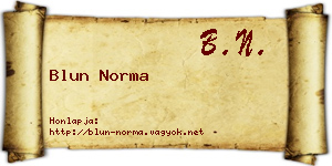 Blun Norma névjegykártya
